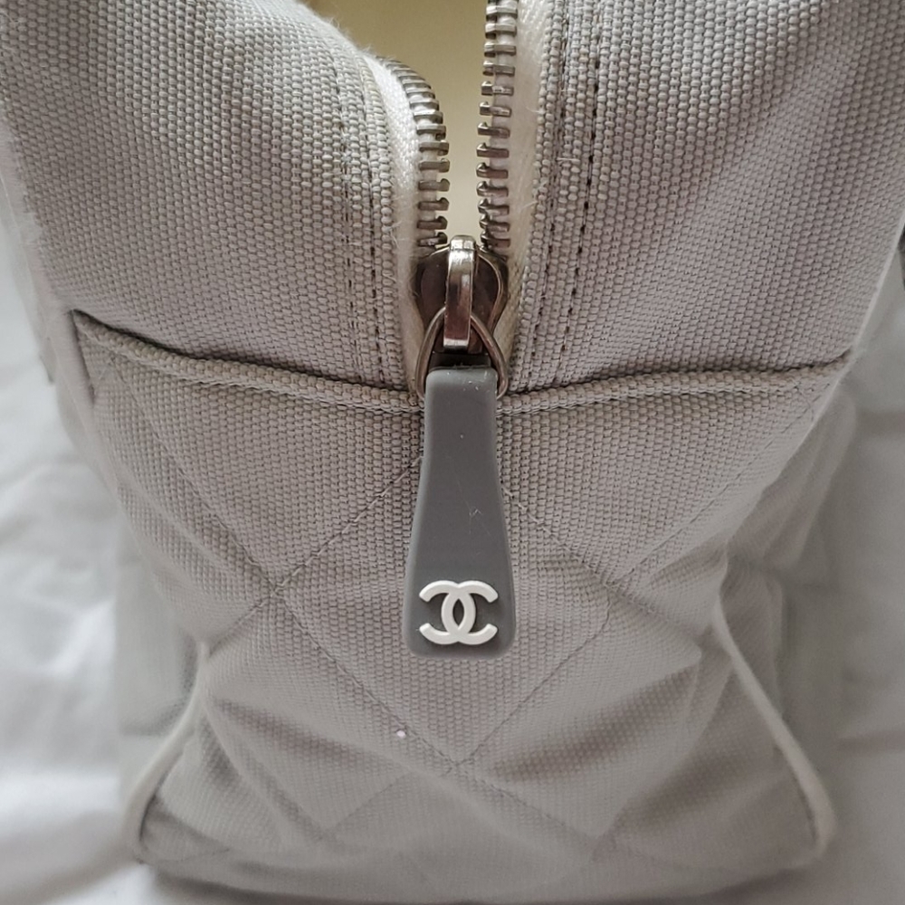 AUTH CHANEL bowling canvas tote tennis sport - Picture 6 of 12